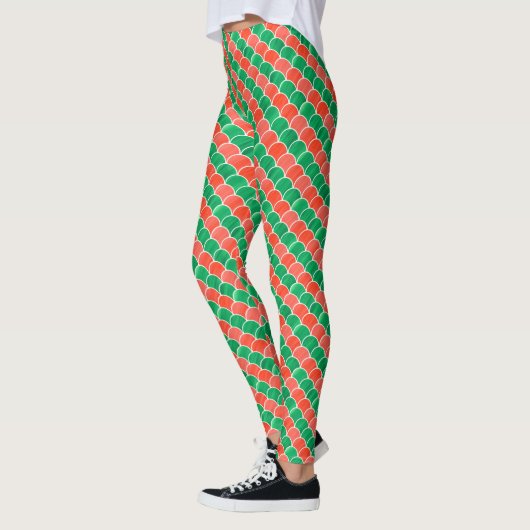 Weihnachts-Weihnachtsmuster Leggings (Links)