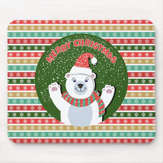 Weihnachts-Weihnachtsmuster mit Teddybären Mousepad (Vorne)