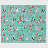 Weihnachts-Weihnachtspenguin, Schneemänner, Bonbon Geschenkpapier (Flach)