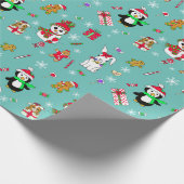 Weihnachts-Weihnachtspenguin, Schneemänner, Bonbon Geschenkpapier (Ecke)