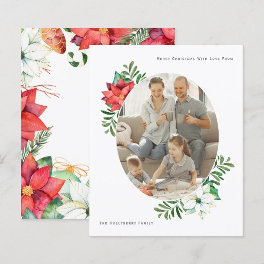 Weihnachts-Weihnachtsrahmen für Poinsettia Blume (Vorne/Hinten)