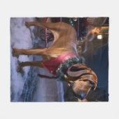 Weihnachts-Weihnachtssaison Fleecedecke (Vorderseite (Horizontal))