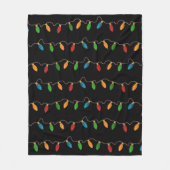 Weihnachts-Weihnachtssaitlichter am Schwarzen Feie Fleecedecke (Vorderseite)