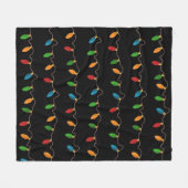 Weihnachts-Weihnachtssaitlichter am Schwarzen Feie Fleecedecke (Vorderseite (Horizontal))