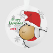 Weihnachts-Weihnachtsschaf-Cartoon Ornament (Vorderseite)