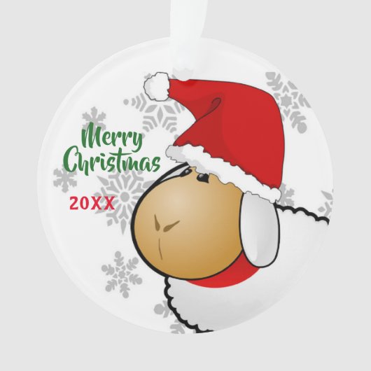 Weihnachts-Weihnachtsschaf-Cartoon Ornament (Vorderseite)