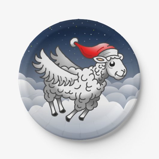 Weihnachts-Weihnachtsschaf Pappteller (Vorderseite)