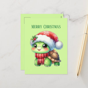 Weihnachts-Weihnachtsschildkröte Feiertagspostkarte