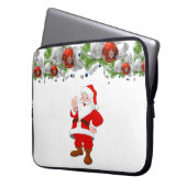 Weihnachts-Weihnachtsschläfchen, 15 Zoll, Santa Laptopschutzhülle (Vorderseite Links)