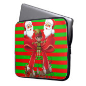Weihnachts-Weihnachtsschläfchen, 15 Zoll, Santa Laptopschutzhülle (Vorderseite Links)