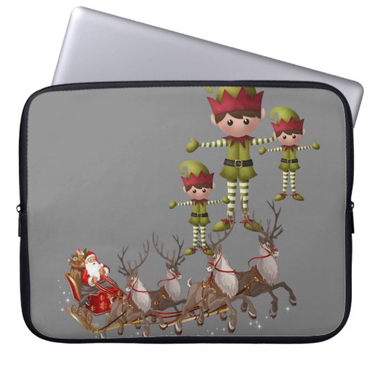 Weihnachts-Weihnachtsschläfchen, 15 Zoll, Santa Laptopschutzhülle (Vorderseite)
