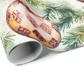 Weihnachts-Weihnachtsschmuck Geschenkpapier (Rolleneckpunkt)
