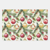 Weihnachts-Weihnachtsschmuck Geschenkpapier Set (Vorderseite 3)