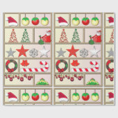 Weihnachts-Weihnachtsschmuck Hintergrund Muster Geschenkpapier (Flach)