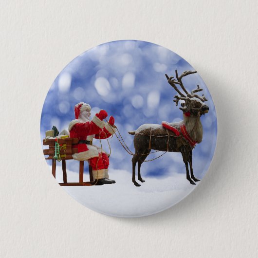 Weihnachts-Weihnachtsschnee Button (Vorderseite)