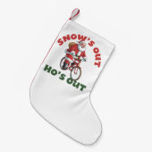 Weihnachts-Weihnachtsschnee ist aus! Kleiner Weihnachtsstrumpf (Vorderansicht (hängend))