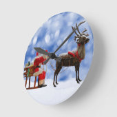 Weihnachts-Weihnachtsschnee Runde Wanduhr (Winkel)