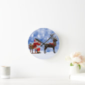 Weihnachts-Weihnachtsschnee Runde Wanduhr (Zuhause)