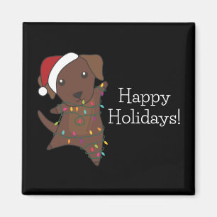 Weihnachts-Weihnachtsschnee Wintertiere Hunde Magnet