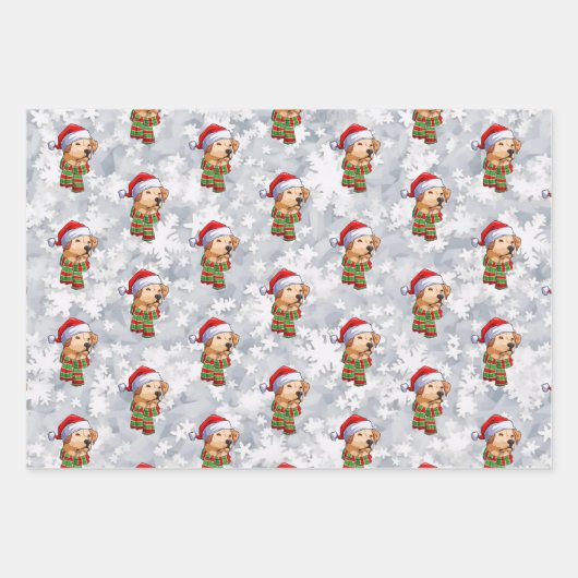 Weihnachts Weihnachtsschneeflocken Geschenkpapier Set (Vorderseite)