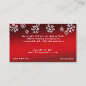 Weihnachts-Weihnachtsschneeflocken-Leuchtturm Visitenkarte (Rückseite)
