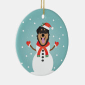 Weihnachts-Weihnachtsschneemann Keramik Ornament (Rechts)