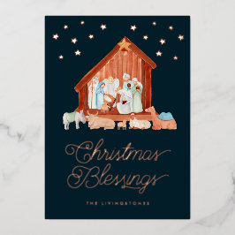 Weihnachts-Weihnachtssegmente Foto Rose Gold Folien Feiertagskarte