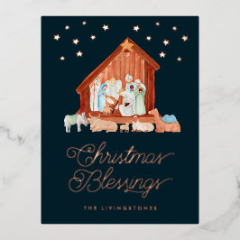 Weihnachts-Weihnachtssegmente Foto Rose Gold Folien Feiertagspostkarte