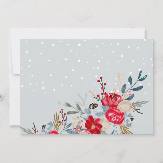 Weihnachts-Weihnachtsskript-Babydusche - Blume Einladung (Rückseite)