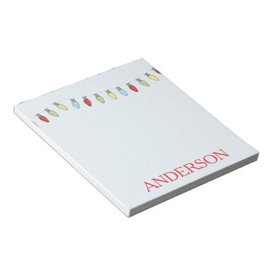 Weihnachts-Weihnachtsstern Lichter Niedlich Whimsi Notizblock (angewinkelt)