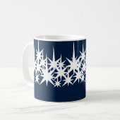Weihnachts Weihnachtssterne Muster marineblau weiß Kaffeetasse (Vorderseite Links)
