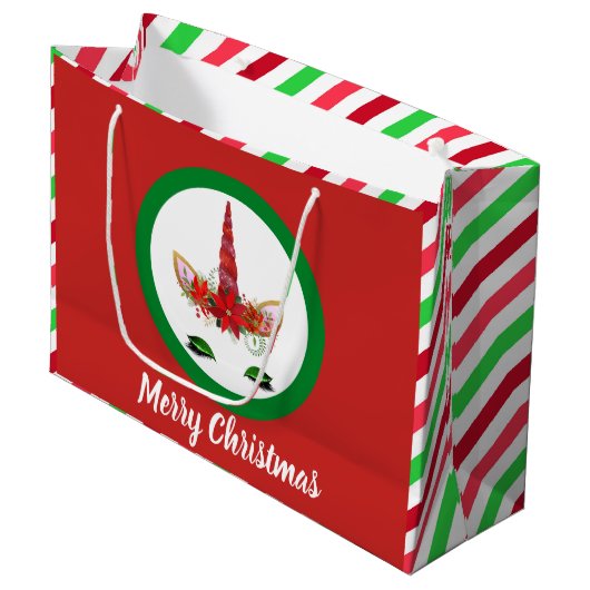 Weihnachts-Weihnachtsstollen Tasche hinzufügen Große Geschenktüte (Vorderseite Schrägansicht)