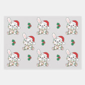 Weihnachts-Weihnachtstiere Holiday Bunnies Geschenkpapier Set (Vorderseite 3)