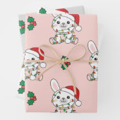 Weihnachts-Weihnachtstiere Holiday Bunnies Geschenkpapier Set (Beispiel)