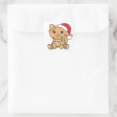 Weihnachts-Weihnachtstiere Katzen-Quadrat Sticker (Tasche)