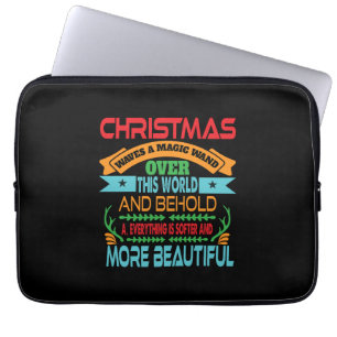 Weihnachts-Weihnachtswellen in einer Zauberwand Laptopschutzhülle