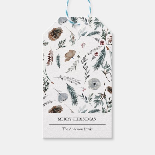 Weihnachts-Weihnachtswinterzettel Geschenkanhänger (Vorderseite)