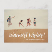 Weihnachts-Weihnachtswünsche Familien-Foto Feiertagspostkarte (Vorderseite)