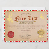 Weihnachts-Weihnachtszertifikat in Nizza Einladung (Vorderseite)