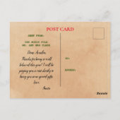 Weihnachts-Weihnachtszertifikat in Nizza Postkarte (Rückseite)