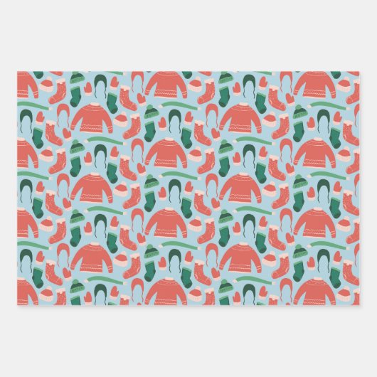 Weihnachts-Weihnachtszettel für Spaß und Feiern Geschenkpapier Set (Vorderseite 3)