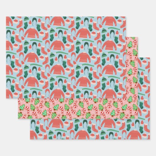 Weihnachts-Weihnachtszettel für Spaß und Feiern Geschenkpapier Set (Set)