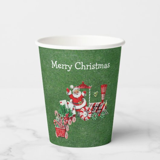 Weihnachts-Weihnachtszug Candy Canes Letters Pappbecher (Rückseite)