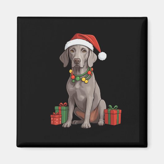 Weihnachts-Weimaraner-Hund  Magnet (Vorne)