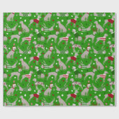 Weihnachts-Weimaraner-Hunde-Wrapping Papier Geschenkpapier (Flach)