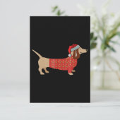 Weihnachts-Weiner-Dackel-Dackel im Hund RSVP Karte (Stehend Vorderseite)