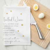 Weihnachts-Weinrezept Winter Wasserfarbe Geschirrtuch (Viertel Falte)