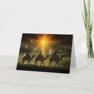 Weihnachts-Weisen Goldener Stern von Bethlehem Feiertagskarte