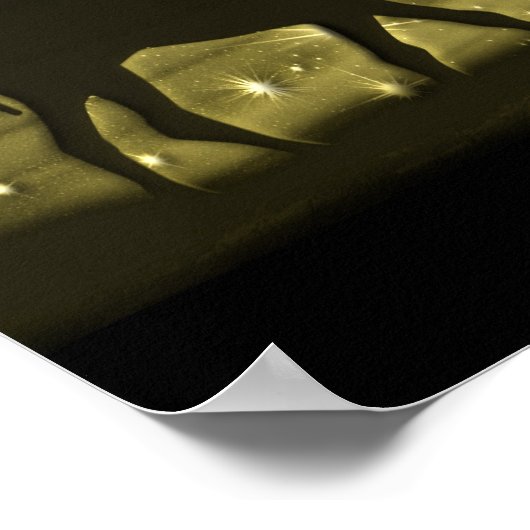 Weihnachts-Weisen Goldener Stern von Bethlehem Poster (Ecke)