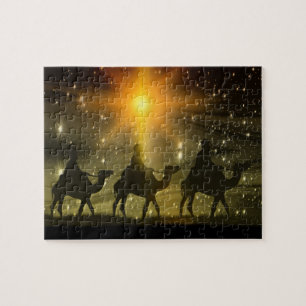 Weihnachts-Weisen Goldener Stern von Bethlehem Puzzle